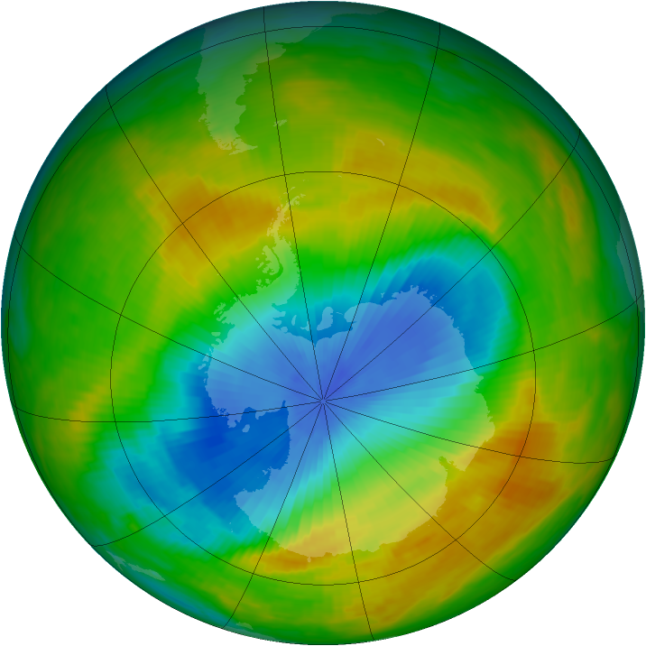 Antarctic ozone map for 07 November 1982
